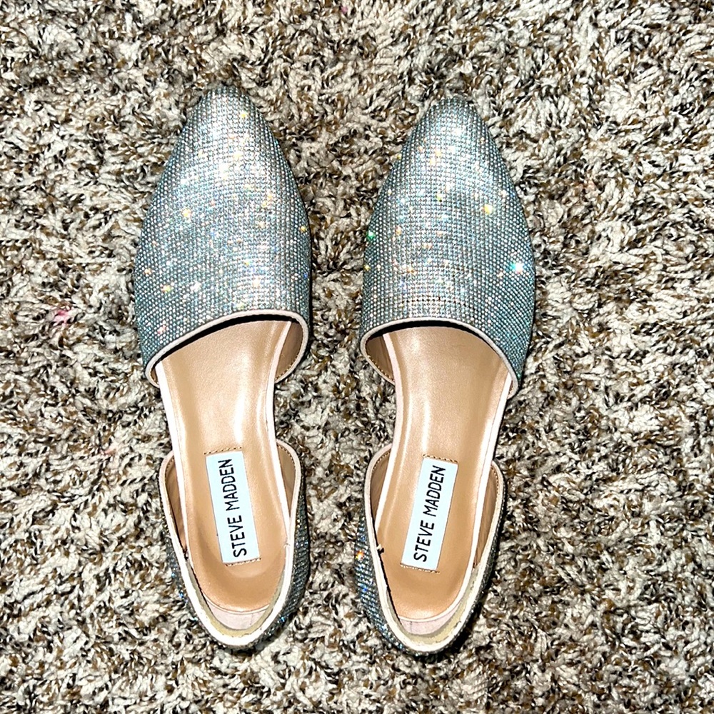 Steve Madden crystal flats
